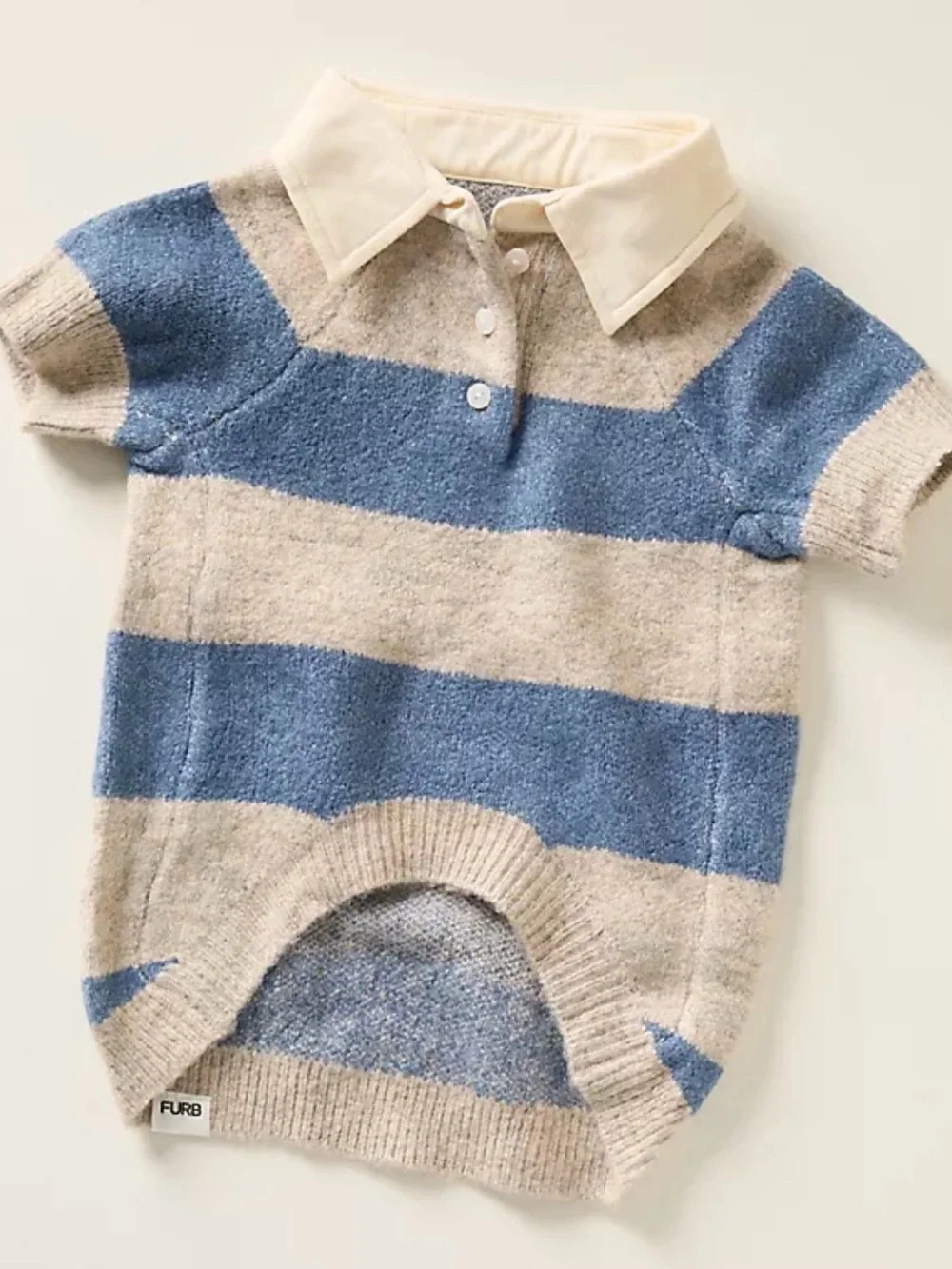 Furb By Anthropologie Striped Rugby Pet Sweater Sz L M